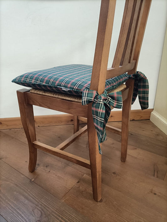 Cuscino per sedia sagomato - Green check