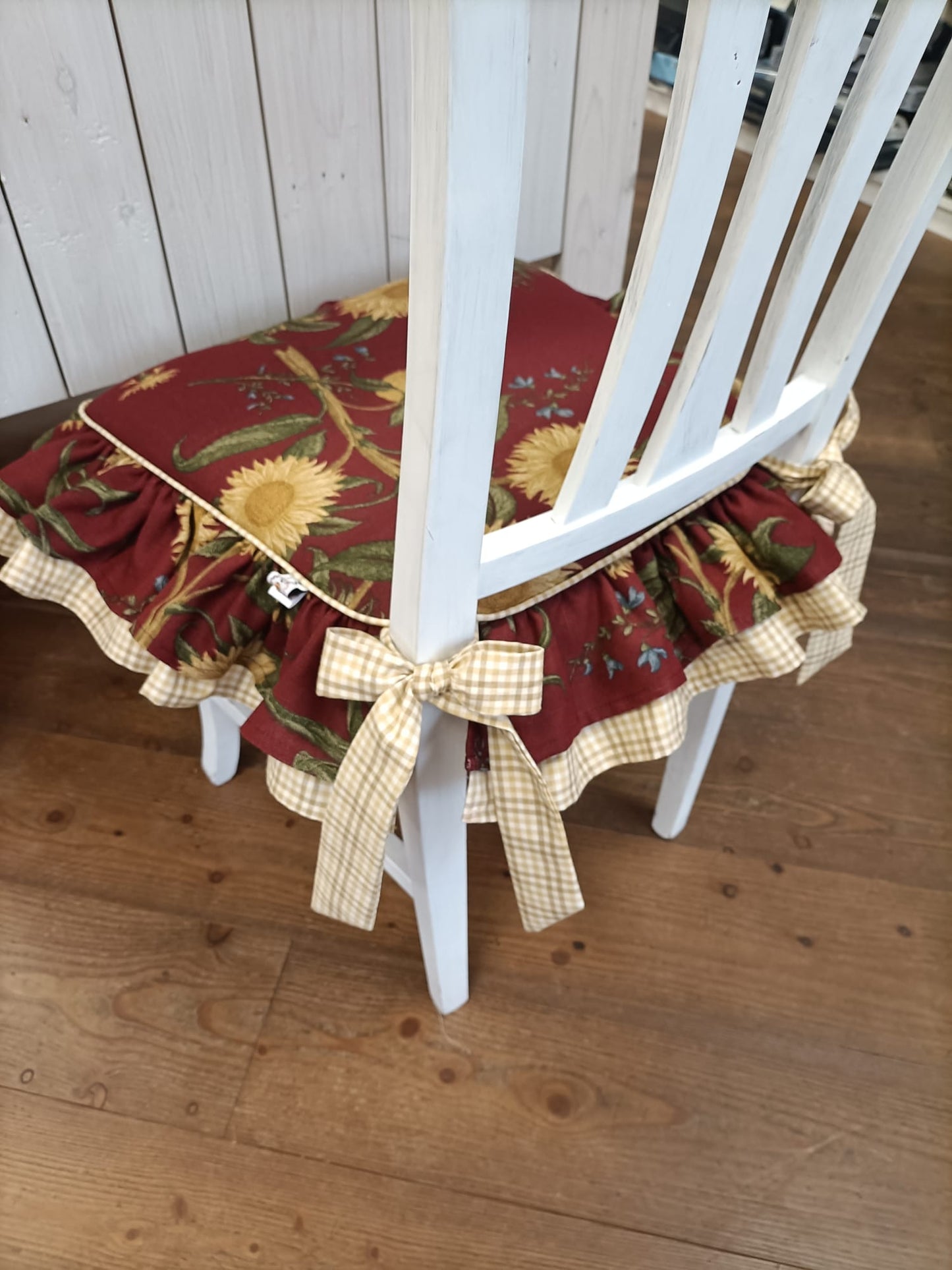 Cuscino con due balze per sedia LAURA