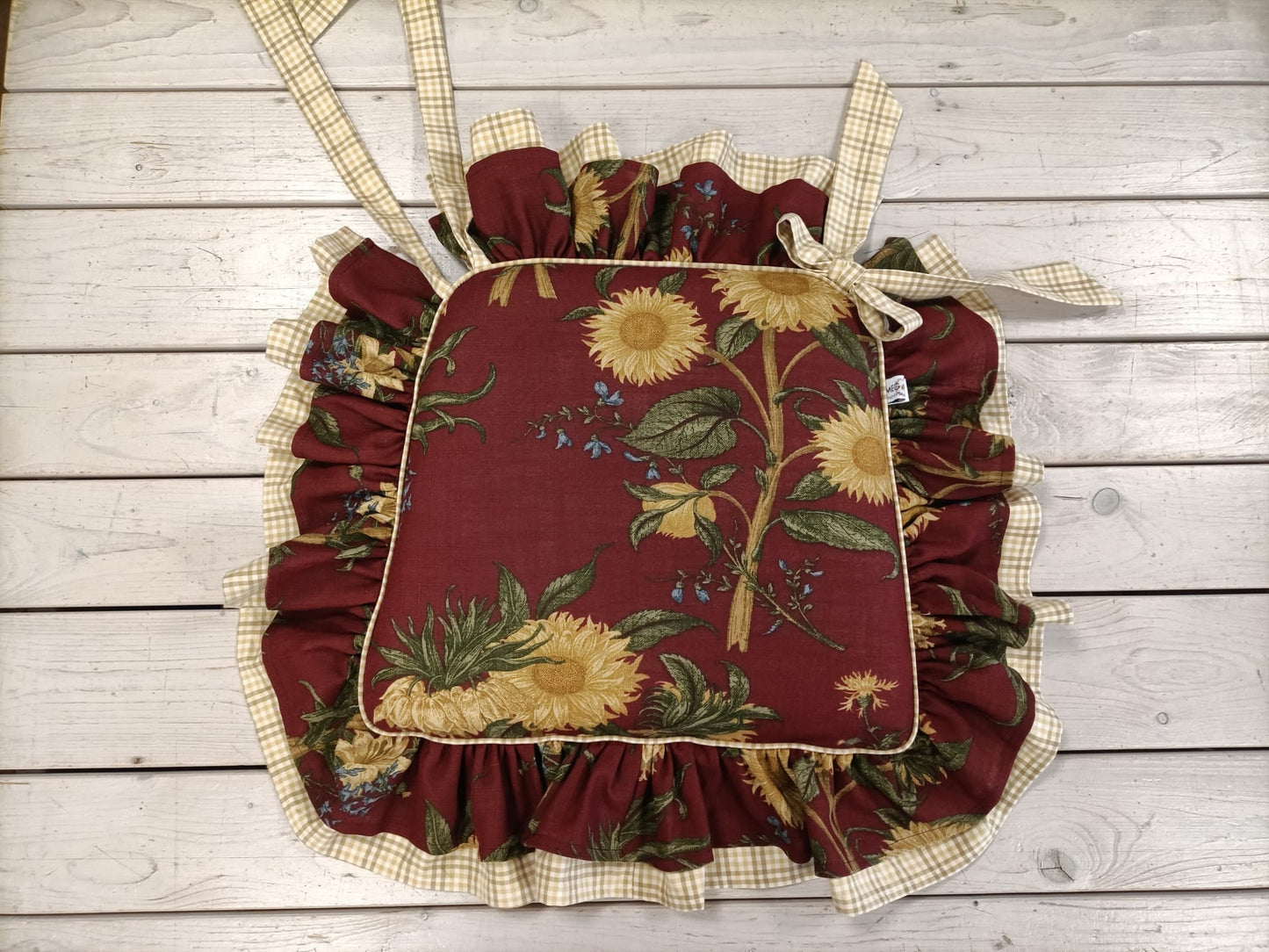 Cuscino con due balze per sedia LAURA