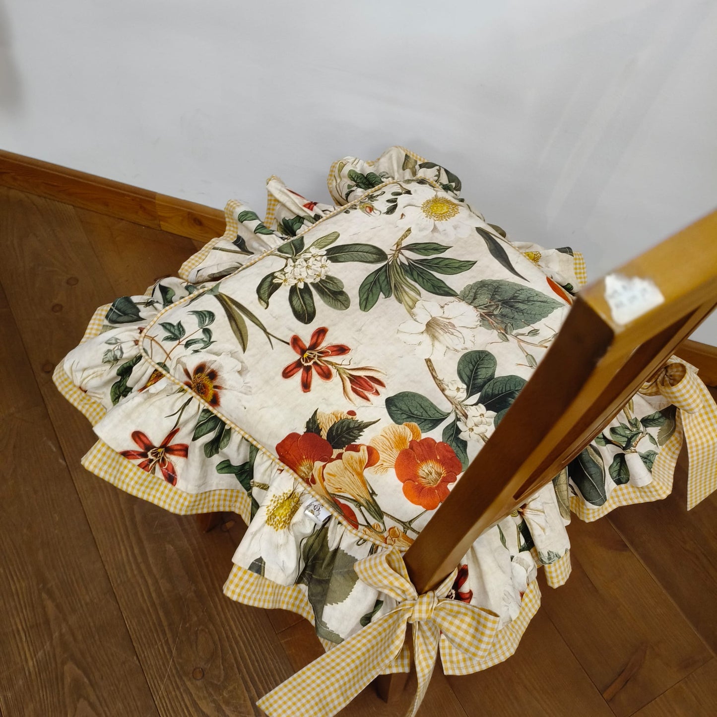 Cuscino per sedia con doppia balza OTTAVIA