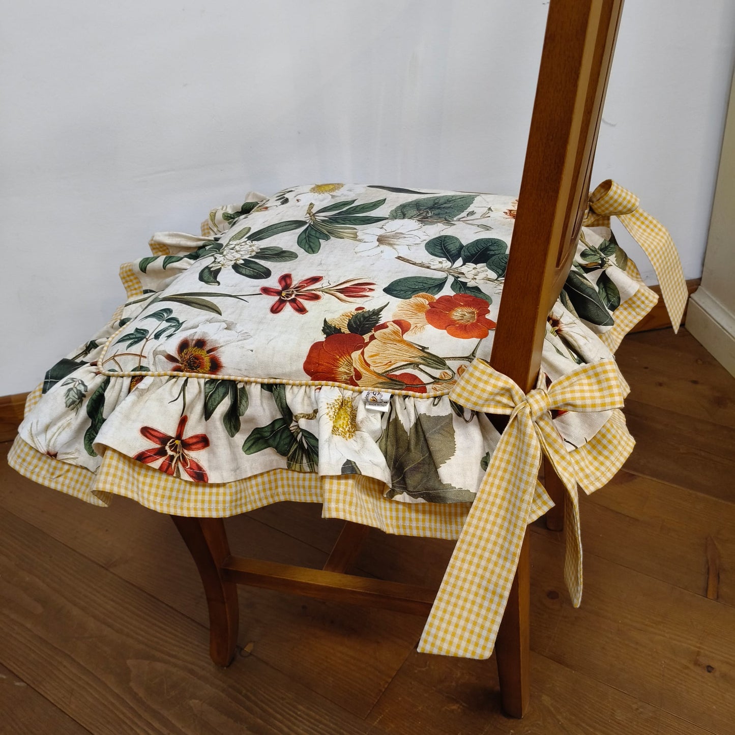 Cuscino per sedia con doppia balza OTTAVIA