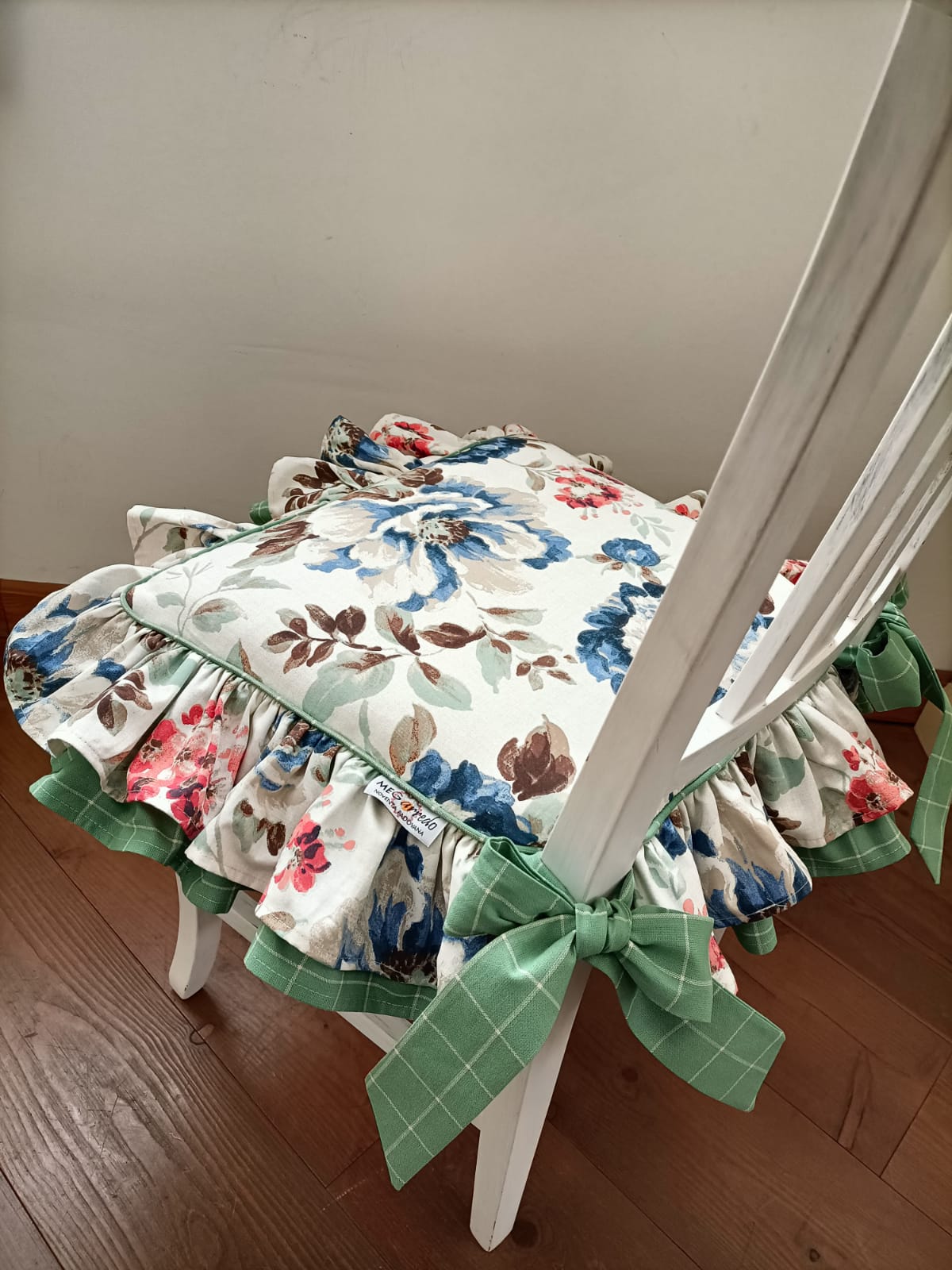 Cuscino per sedia con doppia balza Melinda