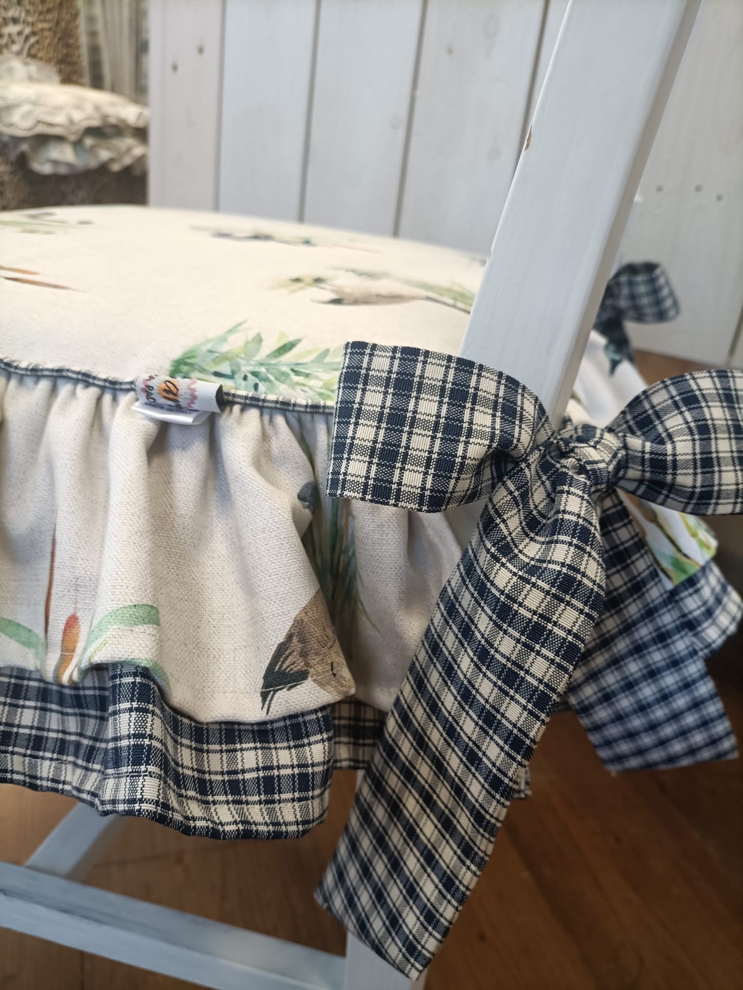 Cuscino per sedia con doppia balza DILETTA