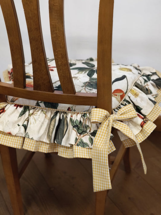 Cuscino per sedia con doppia balza OTTAVIA